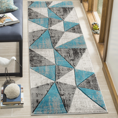MDA Orelsi Collection Grey Blue Rectangular Area Rug 2 1 x 3 3 ft Gray