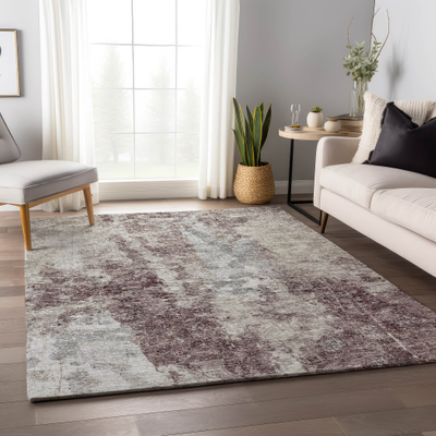 Addison Rugs Addison Rugs Mayfield AMF68PL 5 x 7 Ft Flatweave Polyester Plum Purple