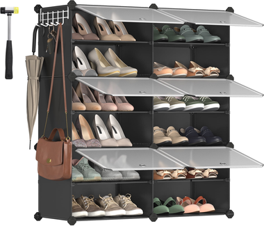 Songmics Interlocking Cabinet 12-Slot Shoe Rack