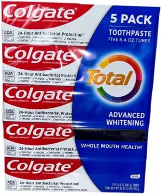 Colgate total Colgate Total Advanced Whitening Toothpaste 6.4 oz 5-pack