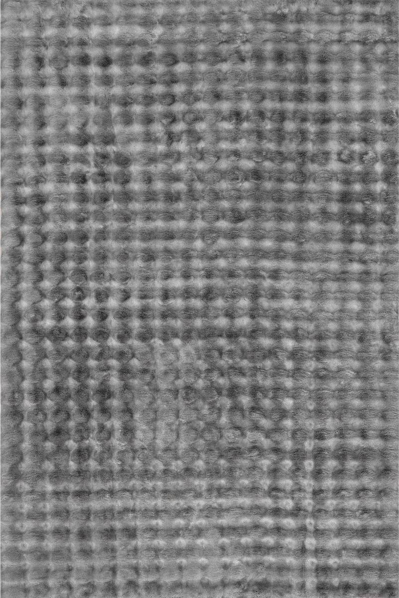 Nuloom Jeni Solid Faux Rabbit Washable Rug 6 Round Dark Gray