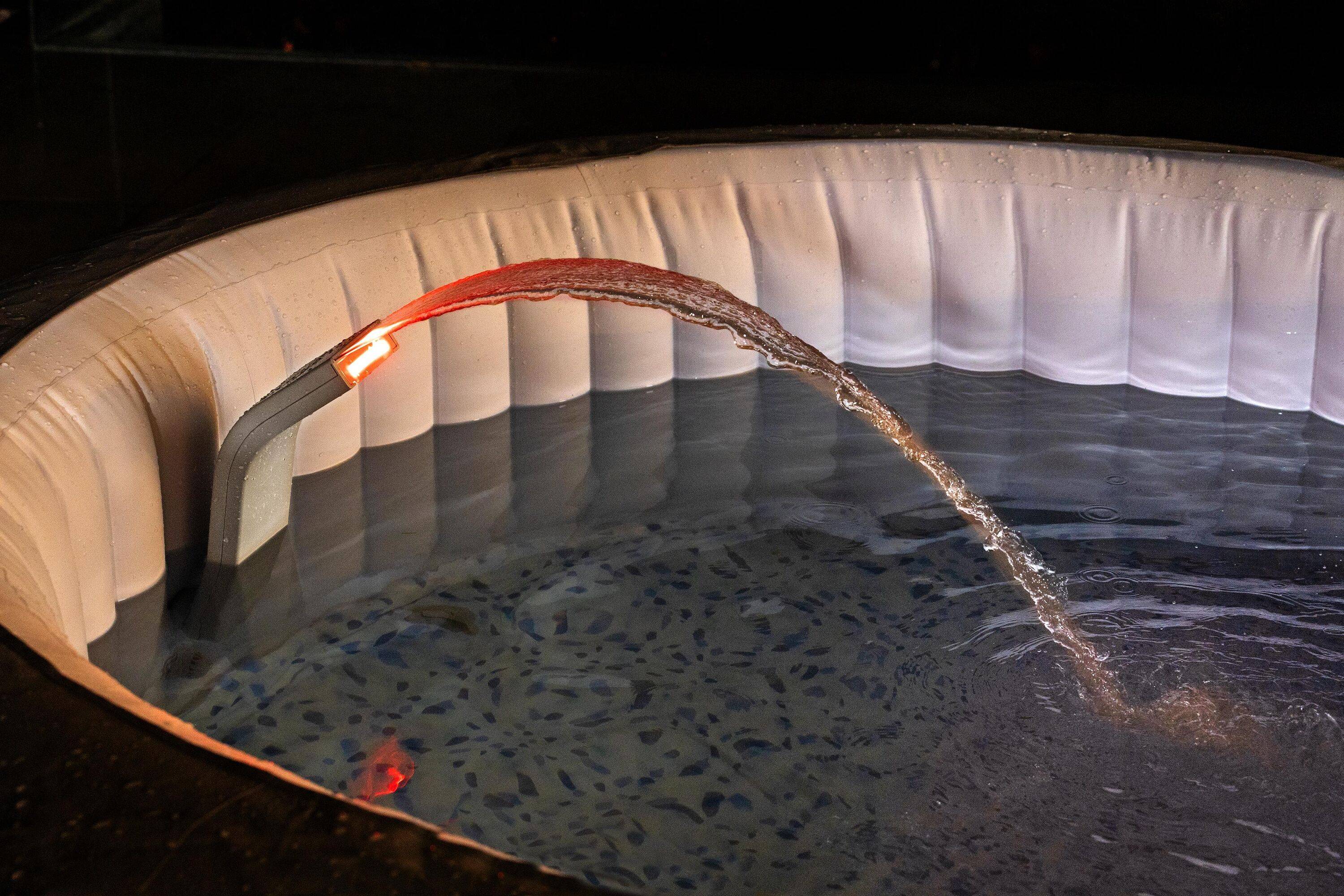 Bestway Inflatable Hot Tub Lay-Z-Spa Soothing LED Waterfall Grey