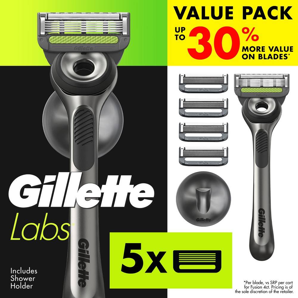 Gillette labs razor Gillette Labs Value Pack Razor Handle 5 Blade Refills