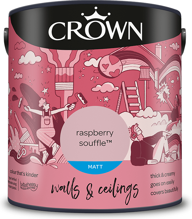 Crown Matt Emulsion Paint Raspberry Souffle Wall Paint Raspberry Souffle 2.5L