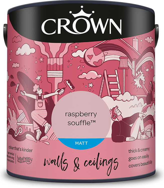 Crown Matt Emulsion Paint Raspberry Souffle