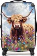 Warren Reed Highland Cow In A Summer Meadow Suitcase Multi Medium