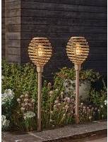 Smart-Solar Lumina Rattan Stake Light Pair - One Colour