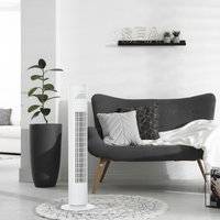 Homcom Oscillating Three Speed Tower Fan With Timer White