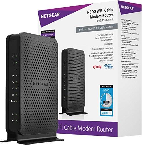 Wifi router and modem Netgear C3000-100NAS N300 8x4 WiFi DOCSIS 3.0 Cable Modem Router