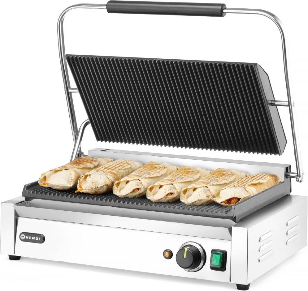 Paninigrill Hendi Klämgrill XL Räfflad