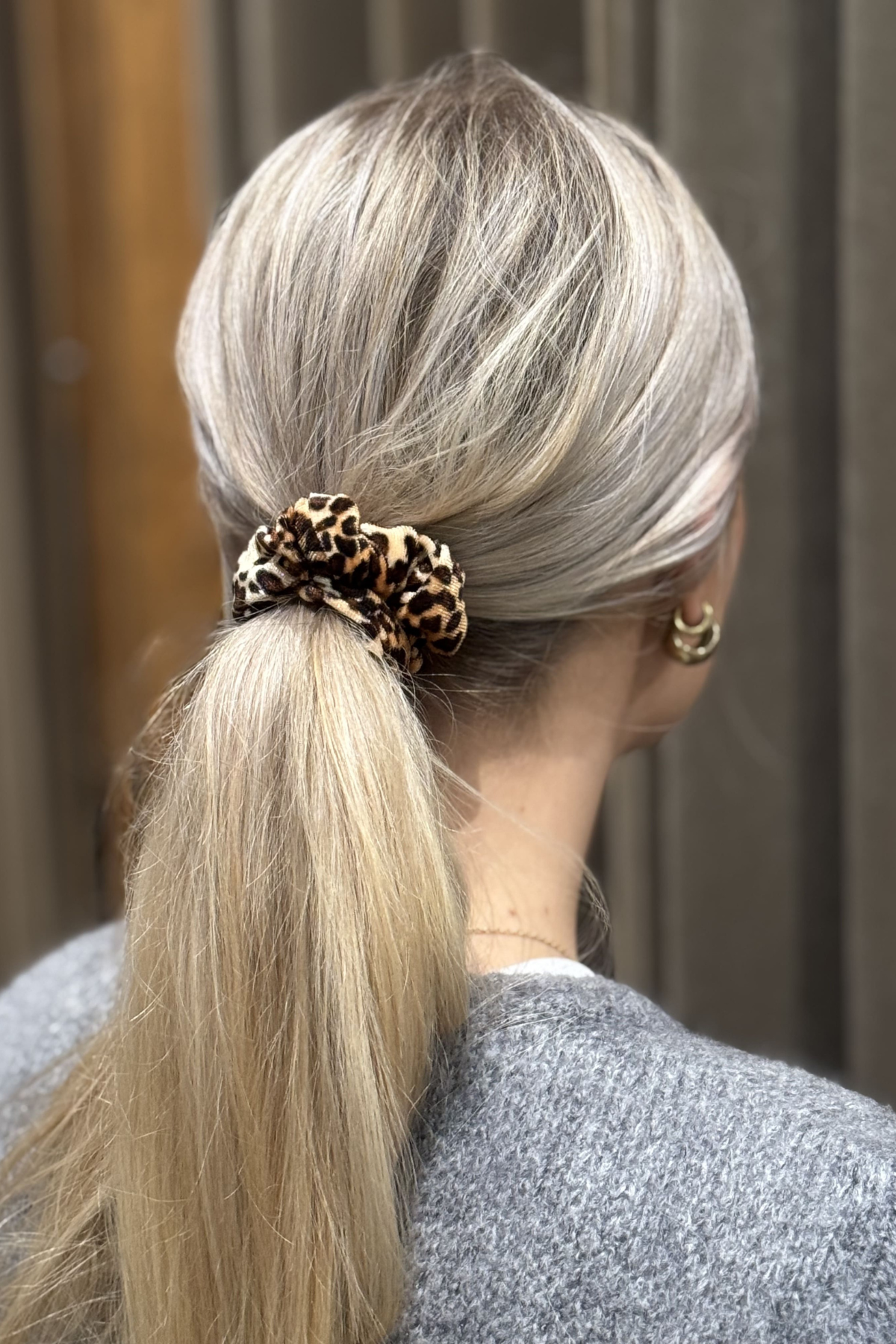 Leopard Scrunchie Beige