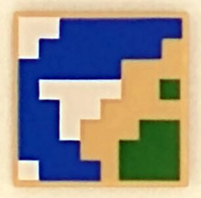 LEGO Accessory Tan Minecraft Map Printed 2x2 Tile