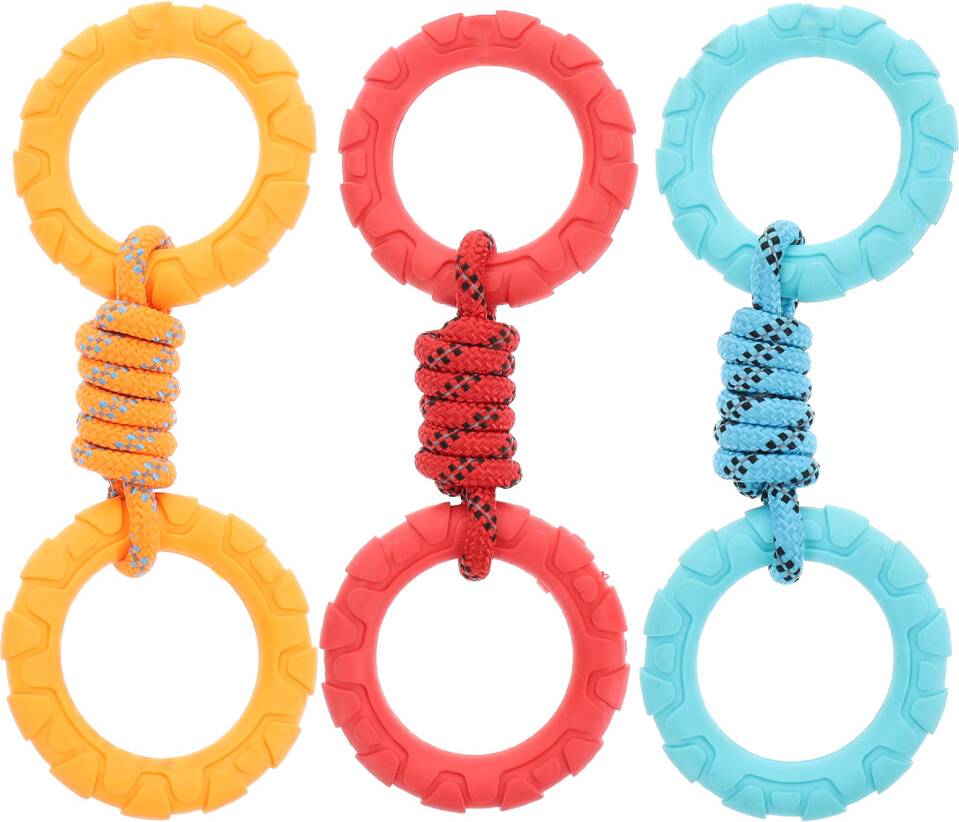 Pet Living TPR Rings with Rope Dog Tug Toy
