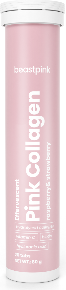 BeastPink Effervescent Pink Collagen 20 Tabletten Strawberry Raspberry