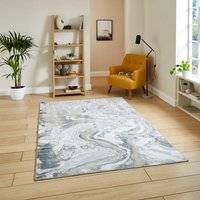 Think Rugs Tidal Swirl Rug Silver Beige, Silver