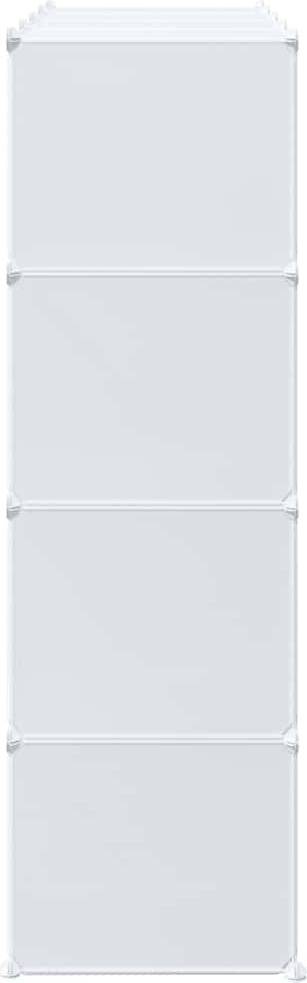 vidaXL Storage Cube Organiser with 16 Cubes and Hanging Rods Shelving System