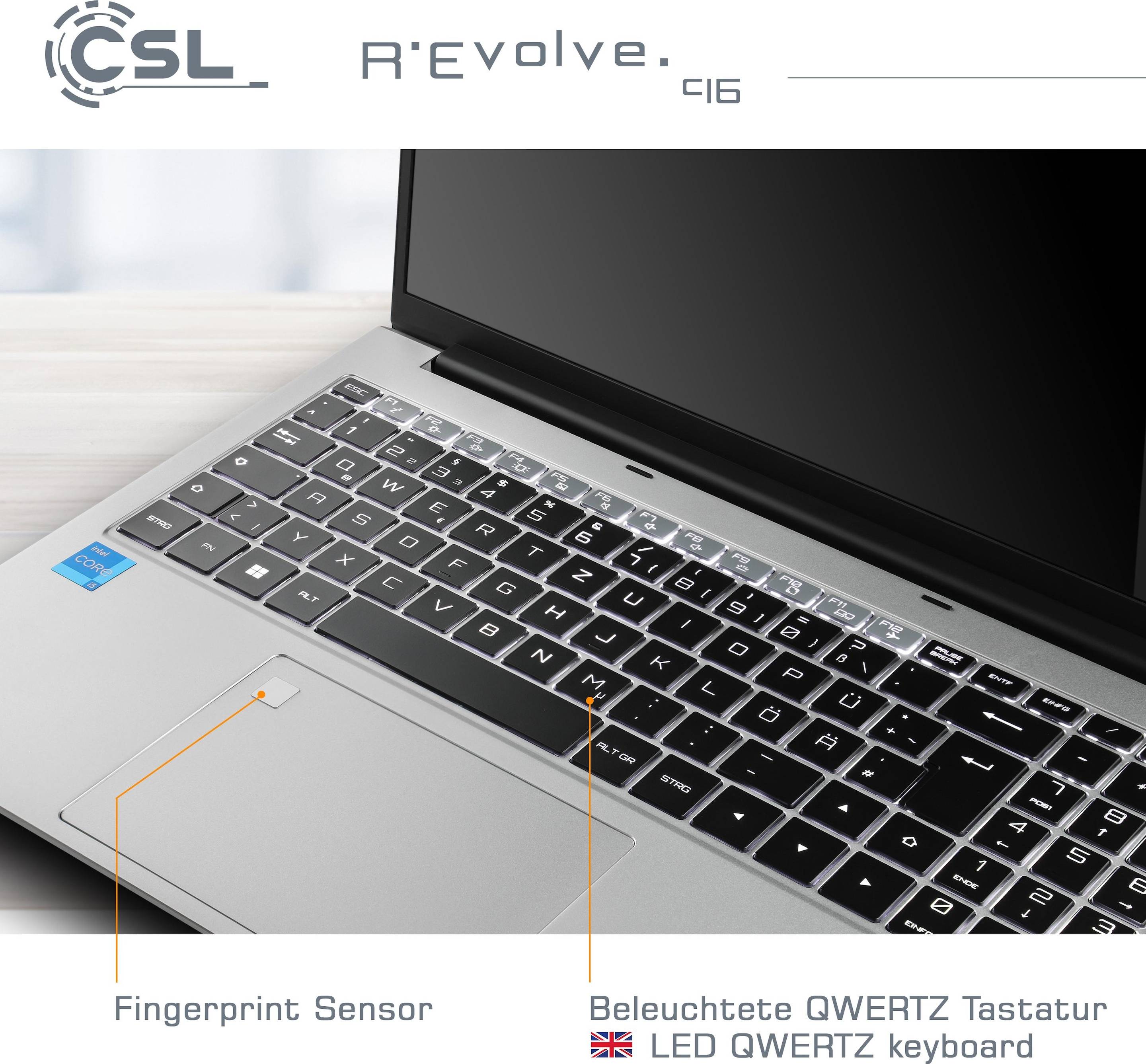 500gb ssd CSL Notebook R'Evolve C16 16 Inch 500GB 64GB DE