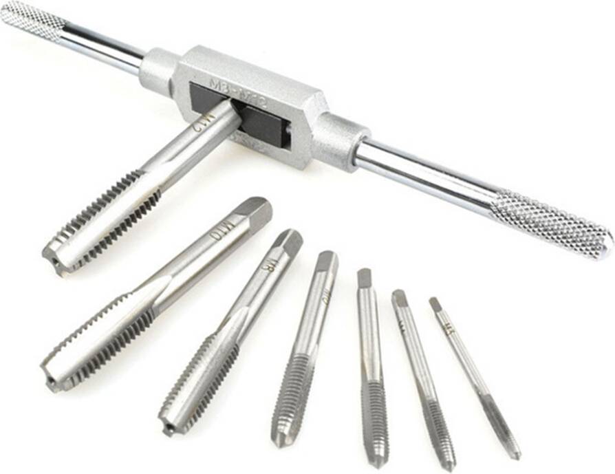 Typecat 8 in 1 Tap Set Thread Metric Machine Hand Screw Thread Plug Taps Set Tool Kit