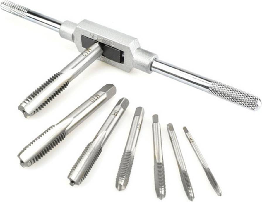 Tlily 8 in 1 Tap Set Thread Metric Machine Hand Screw Thread Plug Taps Set Tool Kit