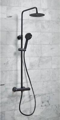 Orbit Exposed Shower Thermostatic Middleton Round Rigid Riser Set Matt