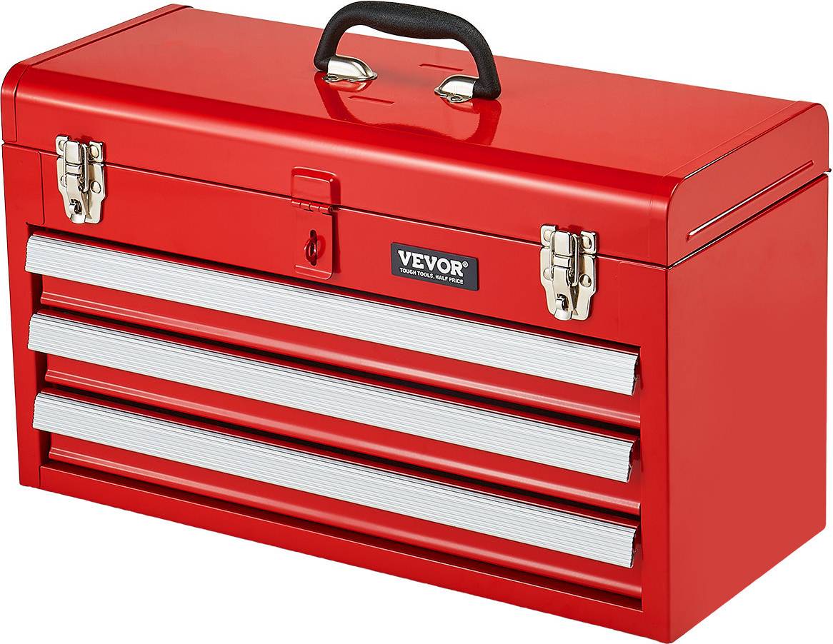 Tool box with drawers VEVOR Tool Box 20.5 Inch Portable Metal Tool Box