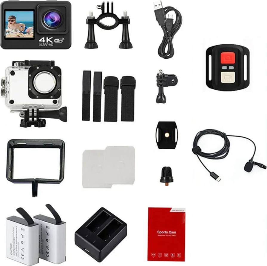 Spactz HD 4K 30 Fps Action Camera 2.0 Inch Screen