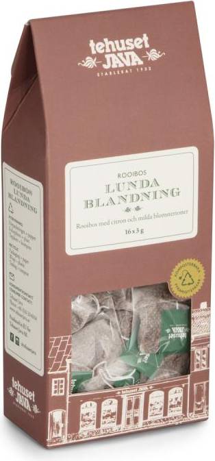 Tehuset Java Rooibos Lundablandning 16 Pack Tepåsar