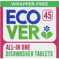Ecover Wrapper Free All In One Dishwasher Tablets 45