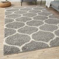 THE RUGS Moroccan Shaggy Rug - Grey Grey cm