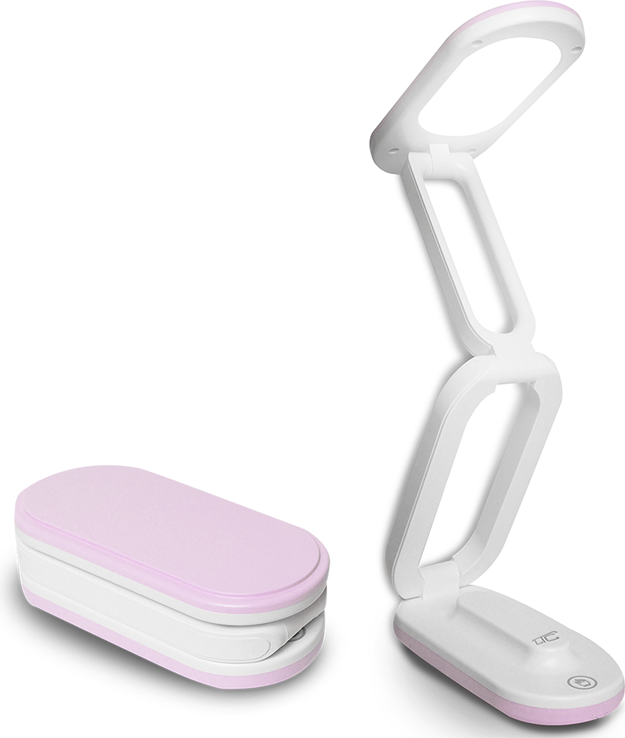 Sammenleggbar LED 10W 3 Lysmoduser 1200mAh Rosa