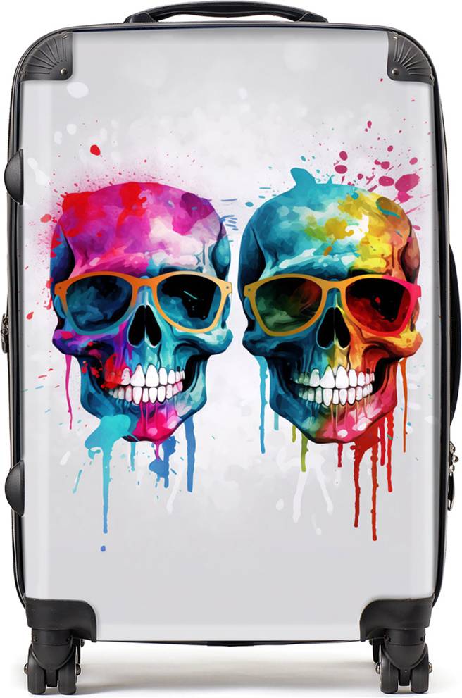 Warren Reed Medium Splashart Happy Skeletons Suitcase Multi