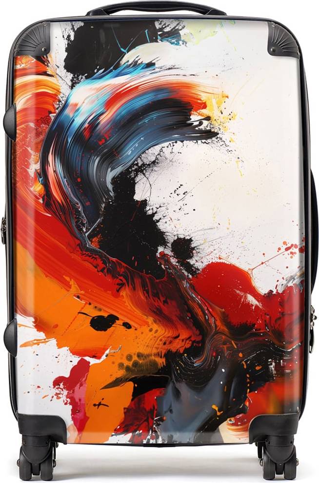 Warren Reed Medium Fiery Waves Abstract Motion Suitcase