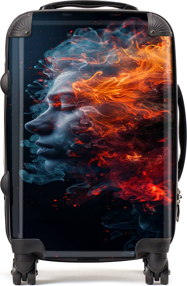 Warren Reed Designer Cabin Fiery Mindscape Portrait In Flames Suitcase