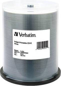 Cd r Verbatim CD-R White Inkjet Printable Disc 100 pcs