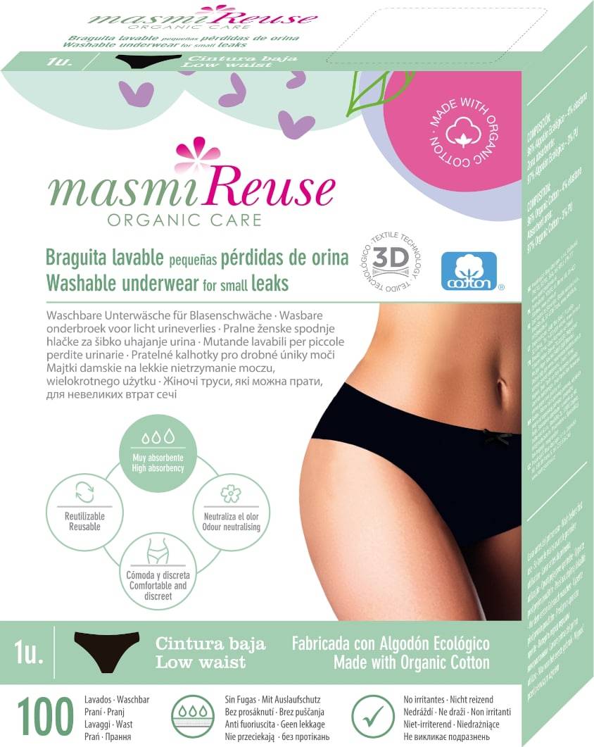 Bio Inkontinenz Slip Schwarz Grösse M