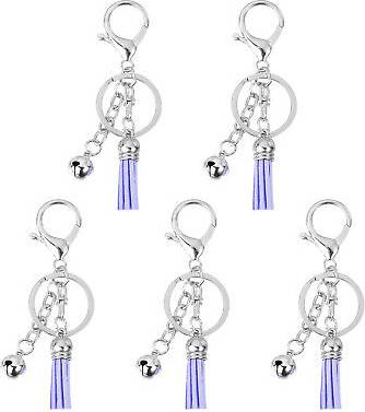 Uxcell 4 Inch Tassel Keychain Rings - Light Purple