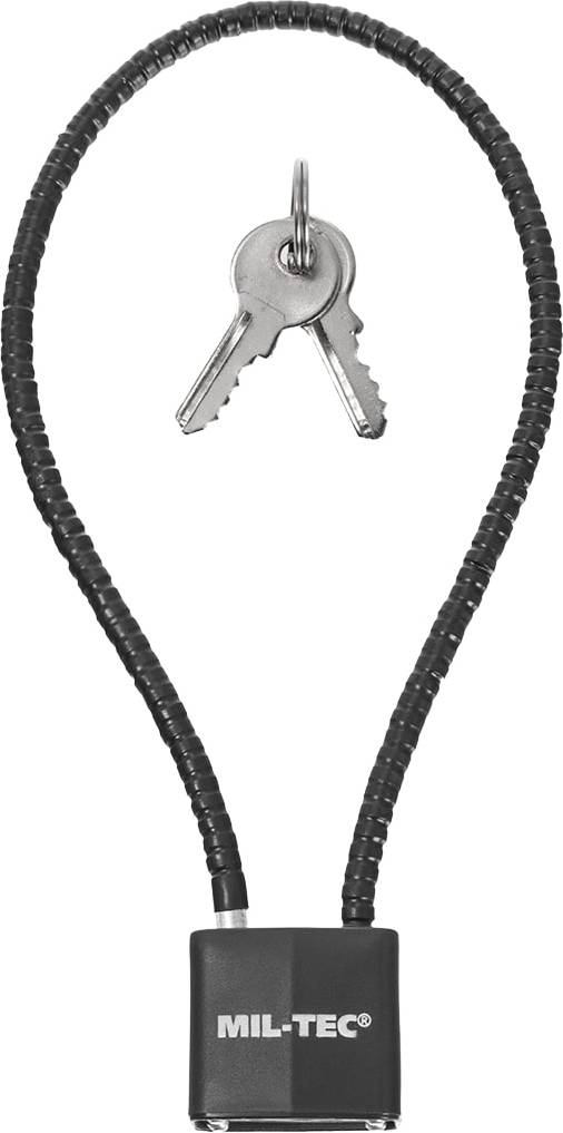 Mil-Tec Padlock With Rope Black