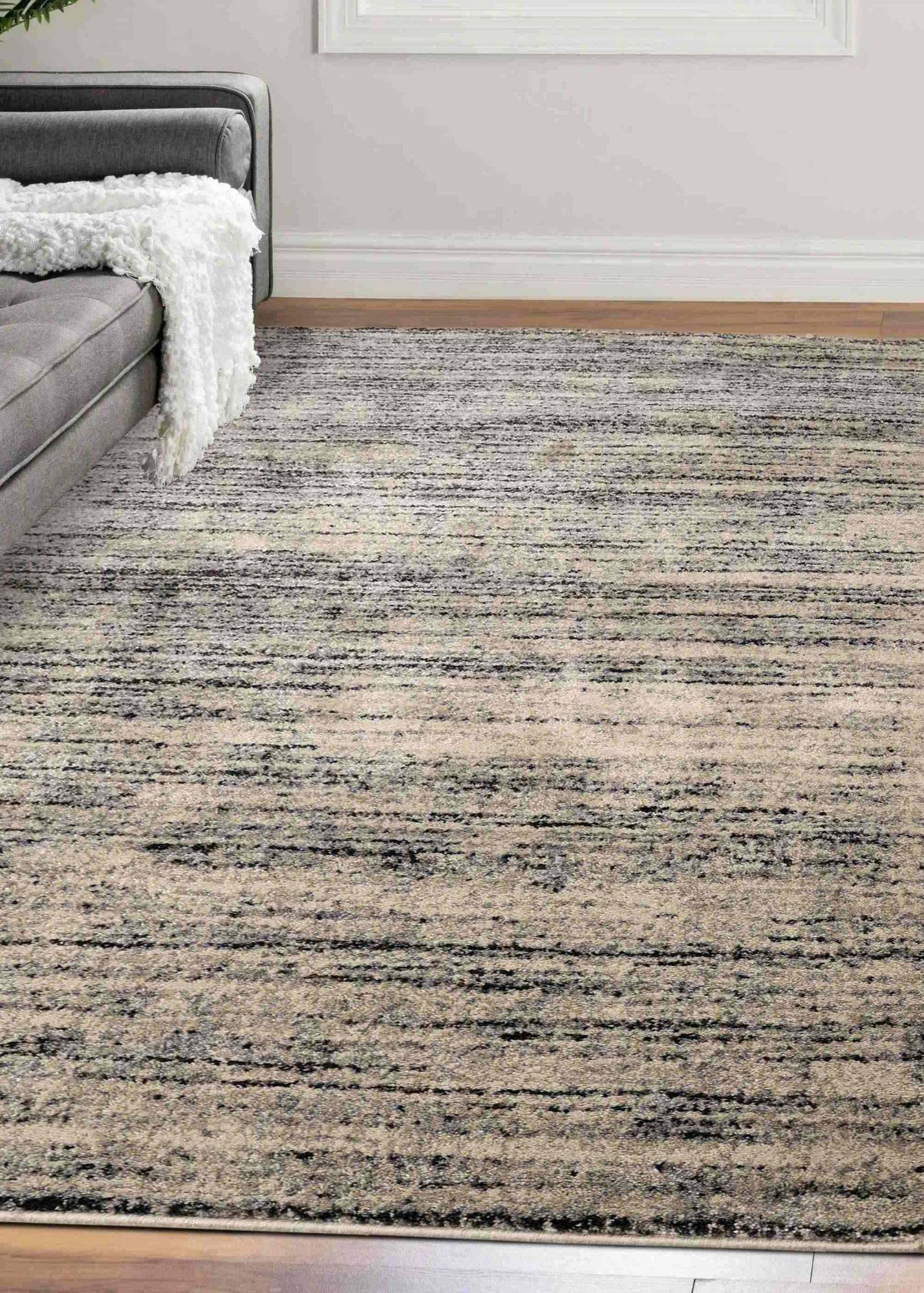 Homemaker Freya Texture Border Rug 120 x 170 Silver