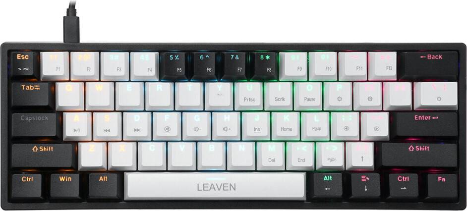 Greenzech Red Switch 61 Keys PBT Translucent Dual-Color Injection Keyboard
