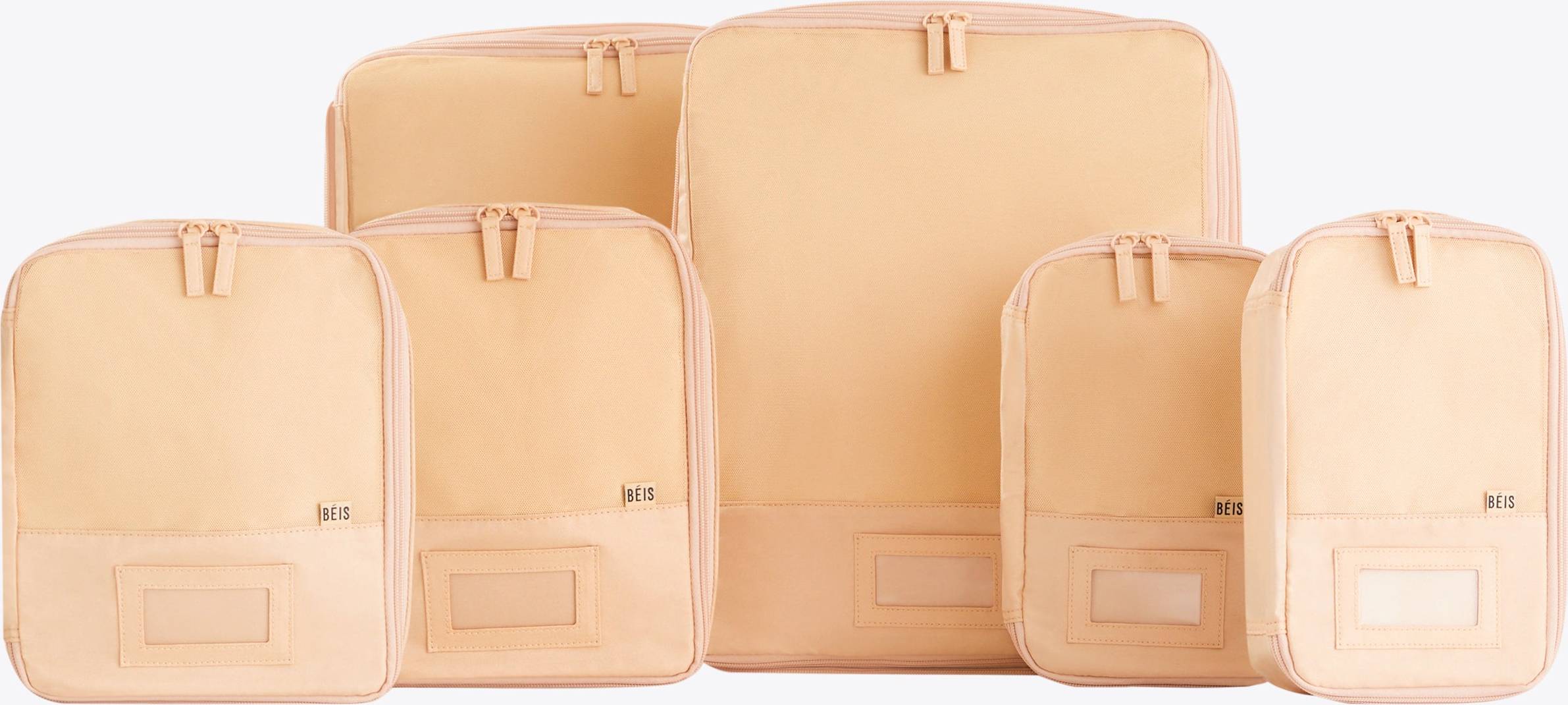 Beis travel Béis Compression Packing Cubes 6 pc Beige