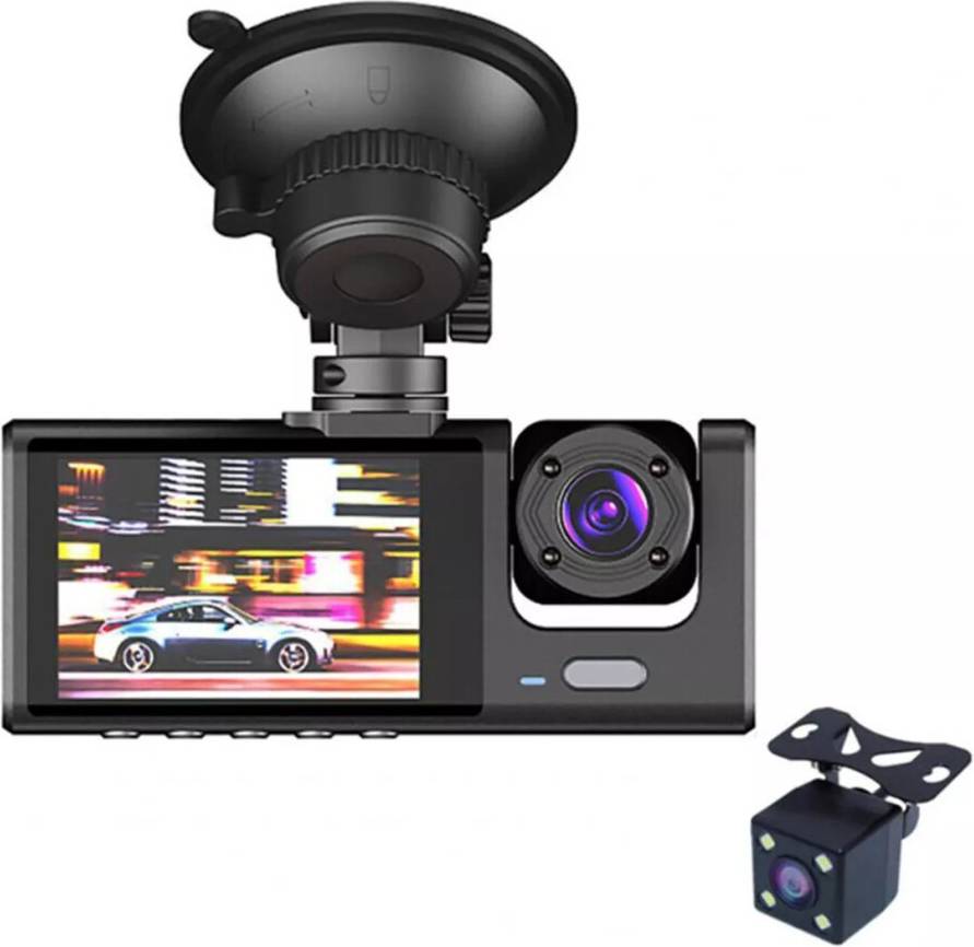 Front and rear dashcam 4K Dash Cam Front Rear Inside 3 Camera