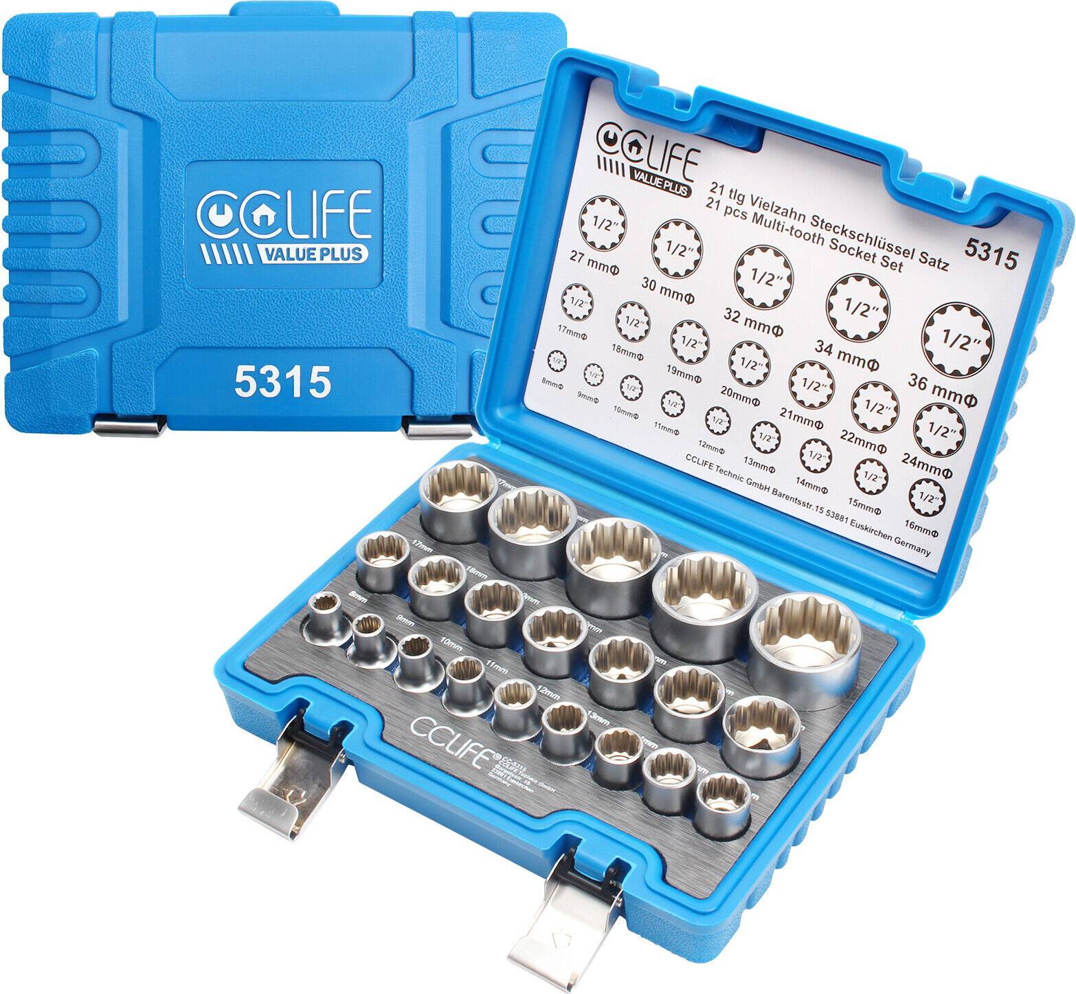 21 Delar 1/2 Tum Multitand Mutter Set