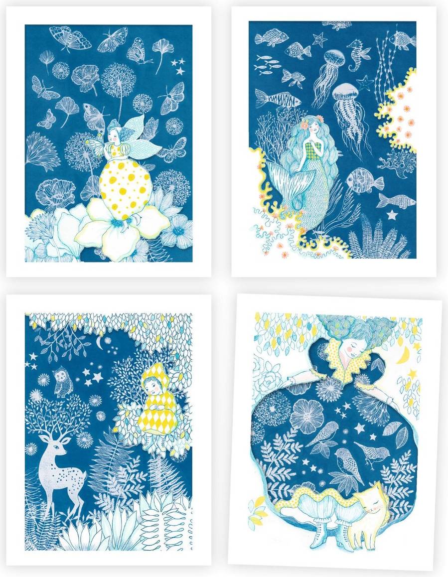 Multicoloured Cyanotype