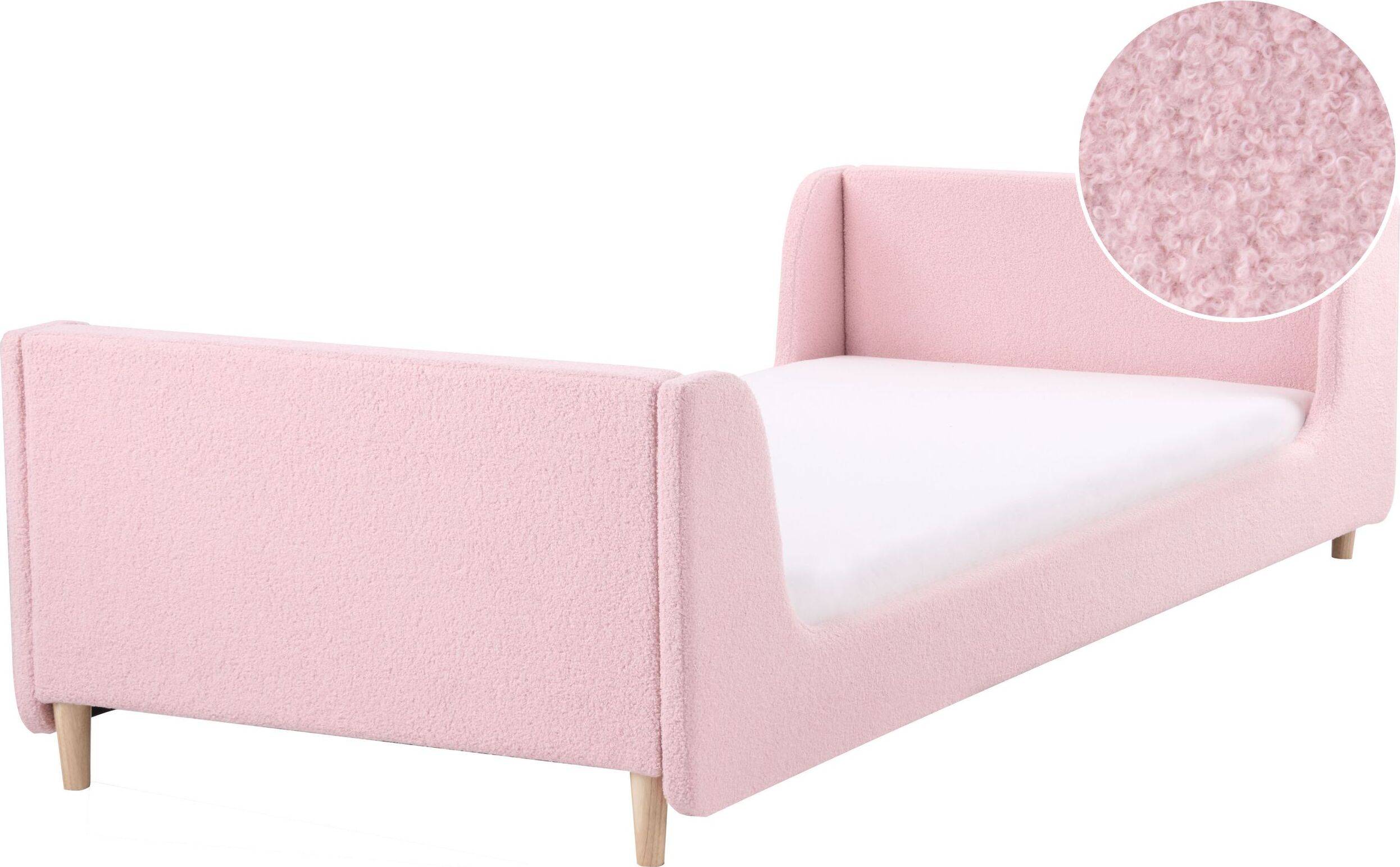 Beliani Barnsäng Laye Rosa Ljust Trä