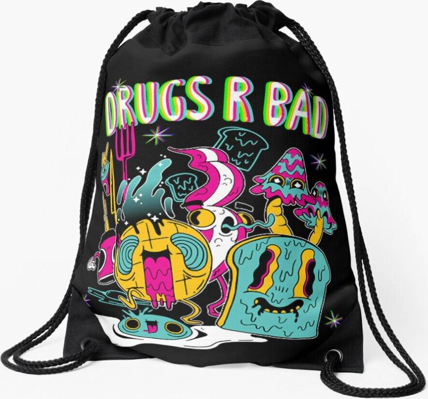 Famgem Drawstring Bag Drugs R Bad Sport Gym Shoe Backpack