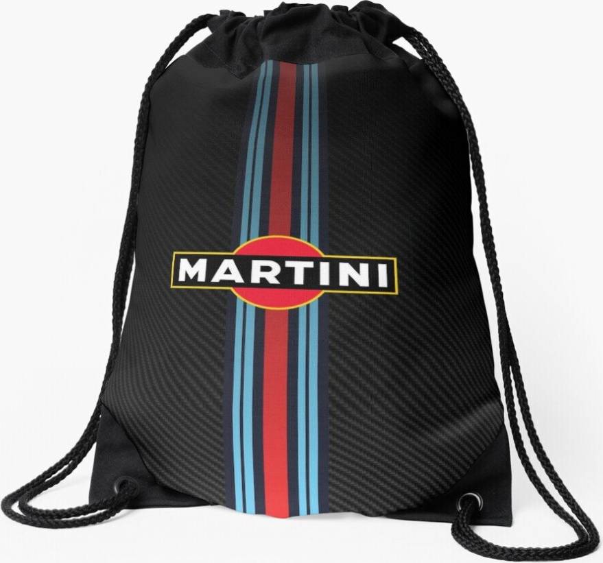 Famgem Drawstring Bag Martini Racing Stripes Sport Gym Shoe Backpack