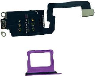 FoneFunShop Dual Sim Reader and Sim Tray Compatible With iPhone 16 Plus Purple