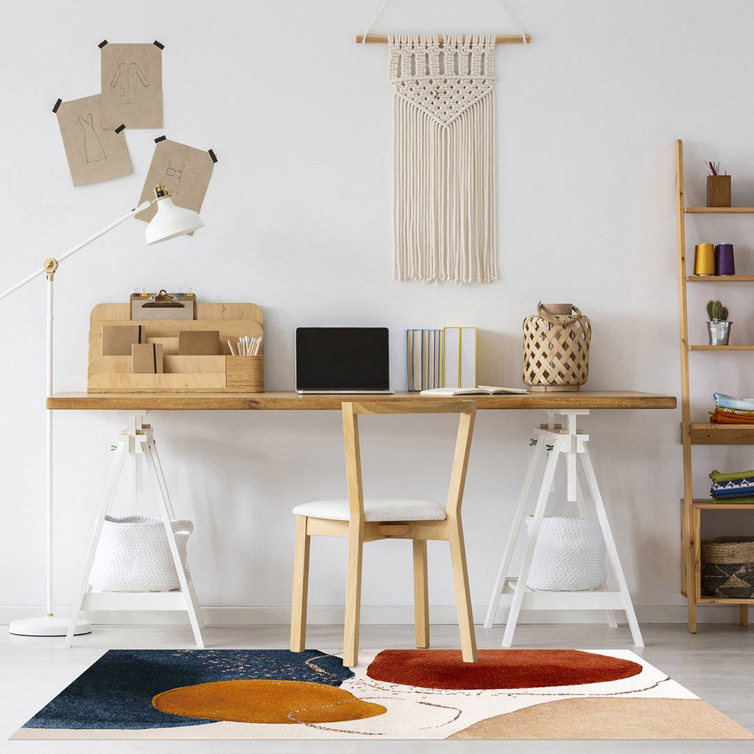 Ivy Bronx Machine Printed Area Rug Round 150 cm
