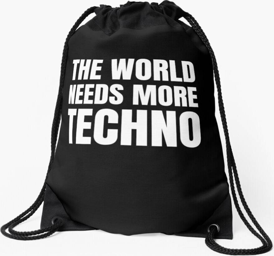 Famgem Drawstring Bag Techno Rave The World Needs - More