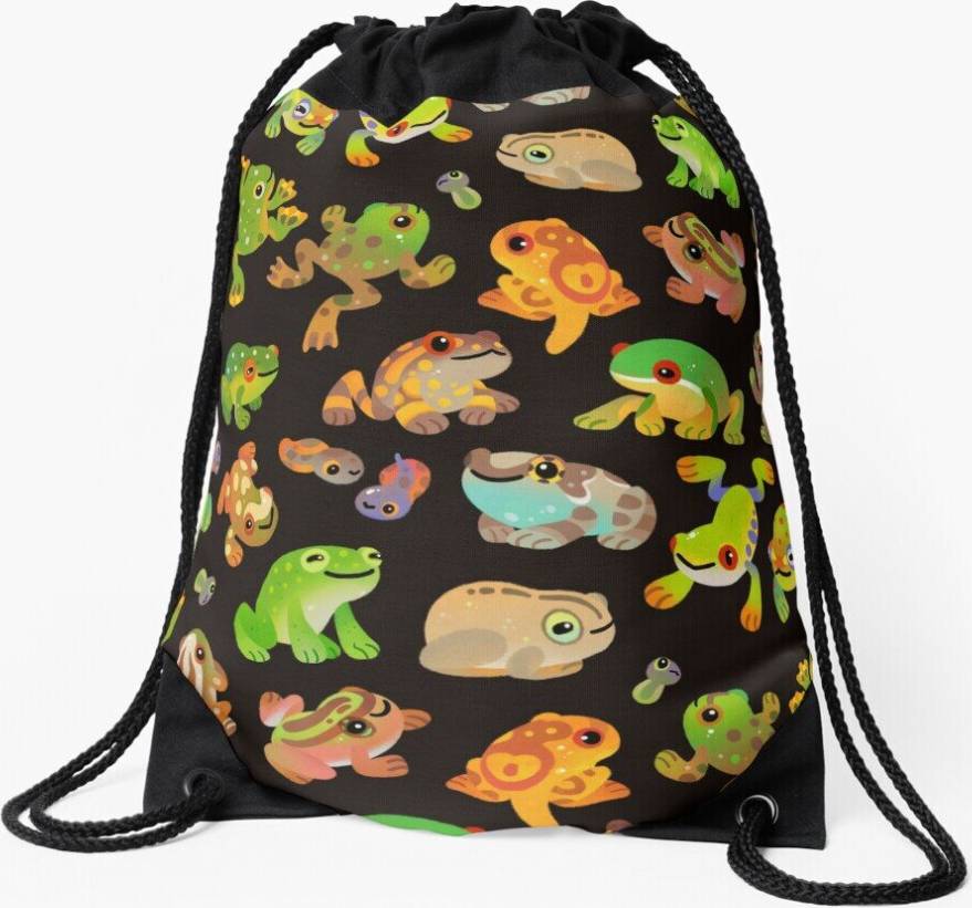 Famgem Drawstring Bag Tree Frog - Dark